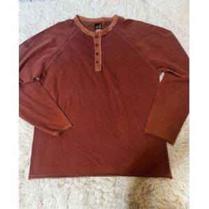 Weekendz off long sleeve henley tee orange stitching layer t shirt XL